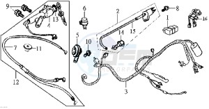 JOYRIDE 200 drawing WIRING HARNASS - IGNITION LOCK - CDI UNIT