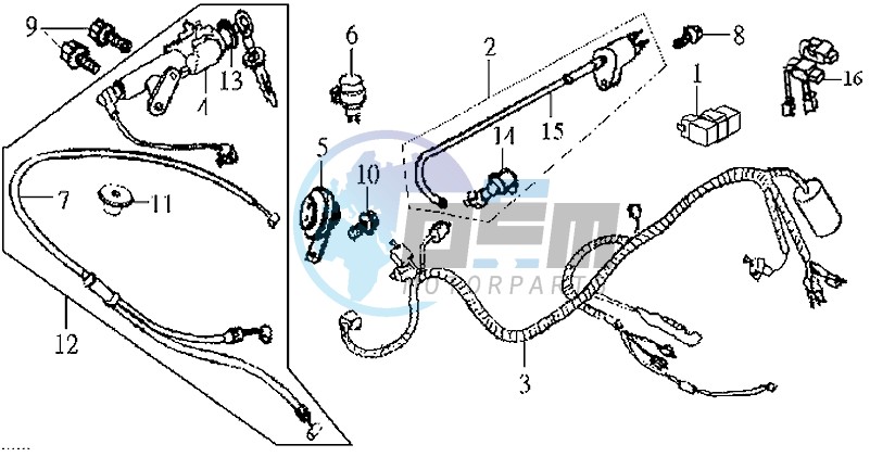 WIRING HARNASS - IGNITION LOCK - CDI UNIT