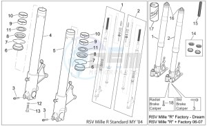 RSV 2 1000 drawing Front fork II