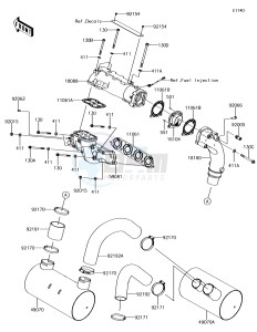 JET SKI ULTRA 310R JT1500NHF EU drawing Muffler(s)