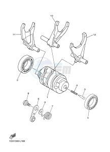 WR450F (1DXJ 1DXF 1DXH 1DXG) drawing SHIFT CAM & FORK