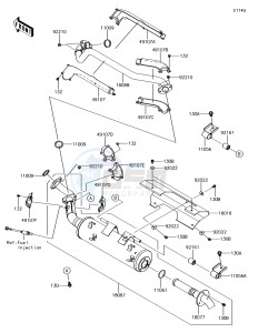 BRUTE FORCE 750 4x4i EPS KVF750GGF EU drawing Muffler(s)