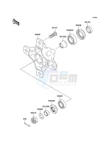 KFX700 KSV700A6F EU drawing Front Hub