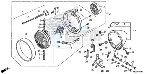 VT750CSD Shadow - VT750CS-D 2ED - (2ED) drawing HEADLIGHT (VT750C/CA/CS)