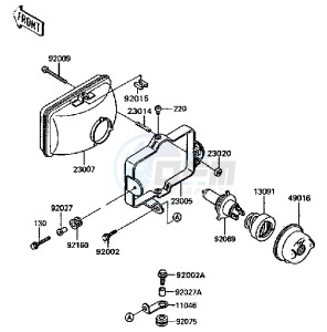 KL 650 A [KLR650] (A6-A9) [KLR650] drawing HEADLIGHT-- S- -