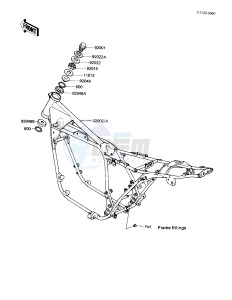 KZ 750 E (E2-E3) drawing FRAME -- 81 -82 KZ750-E2_E3- -