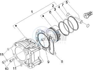 GTS 250 ABS UK drawing Cylinder - piston - wrist pin unit