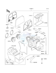 EX 250 F [NINJA 250R] (6F-7F) F7F drawing AIR CLEANER