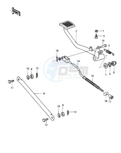 KZ 250 D [KZ250] (D1) [KZ250] drawing BRAKE PEDAL_TORQUE LINK -- 80 D1- -