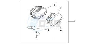 CBF600N drawing STANDARD PANNIER SET - NORTH POLE BLUE MET