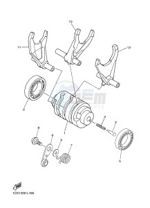 WR450F (1DXK) drawing SHIFT CAM & FORK