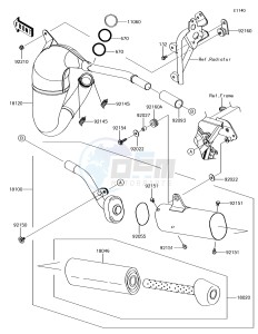 KX85 KX85CGF EU drawing Muffler(s)