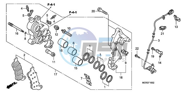 FRONT BRAKE CALIPER (R.) (CBF600SA/NA)