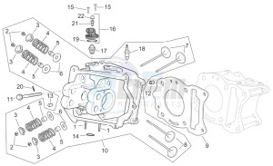 Scarabeo 125-200 e3 (eng. piaggio) drawing Cilinder head