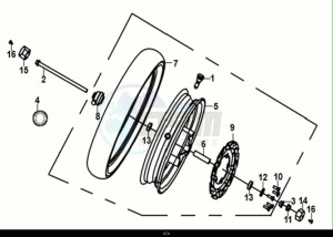 JET 14 125 LC ABS (XC12WX-EU) (E5) (M1) drawing FRONT WHEEL