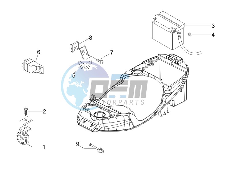 Control switches - Battery - Horn