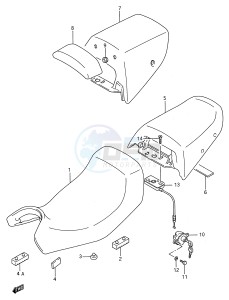 GSX600F (E28) Katana drawing SEAT (MODEL J K L M N P)