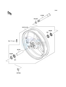 Z1000 ZR1000B8F FR GB XX (EU ME A(FRICA) drawing Front Hub