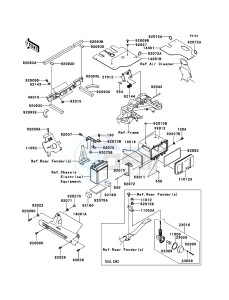 KVF360 4x4 KVF360ACF EU GB drawing Frame Fittings