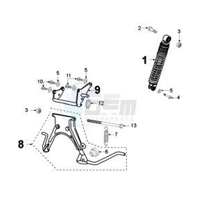 VIVA XRCA 2 drawing REAR SHOCK AND STAND