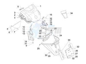 MP3 125 ibrido drawing Rear cover - Splash guard