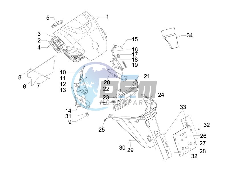 Rear cover - Splash guard