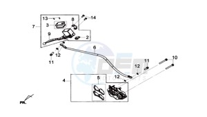 GTS 125I L6 drawing BRAKE CALIPER FOR / BRAKE LEVER CPL