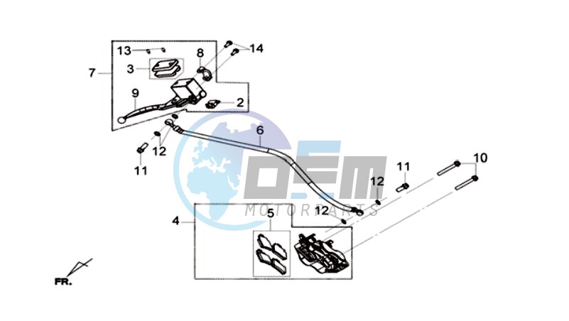 BRAKE CALIPER FOR / BRAKE LEVER CPL