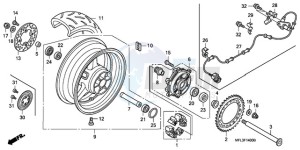 CBR1000RA9 BR / ABS MME drawing REAR WHEEL