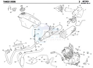 TANGO-125-YELLOW drawing HOSE CONNEXIONS TANKS