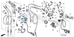 CRF450XD CRF450X Europe Direct - (ED) drawing HANDLE LEVER/SWITCH/CABLE