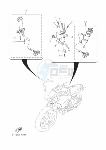 TRACER 7 MTT690 (B4T3) drawing HANDLE SWITCH & LEVER