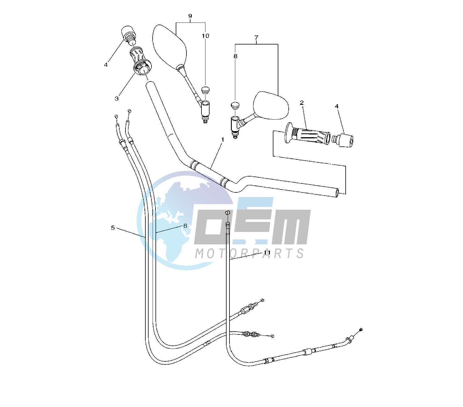 STEERING HANDLE AND CABLE