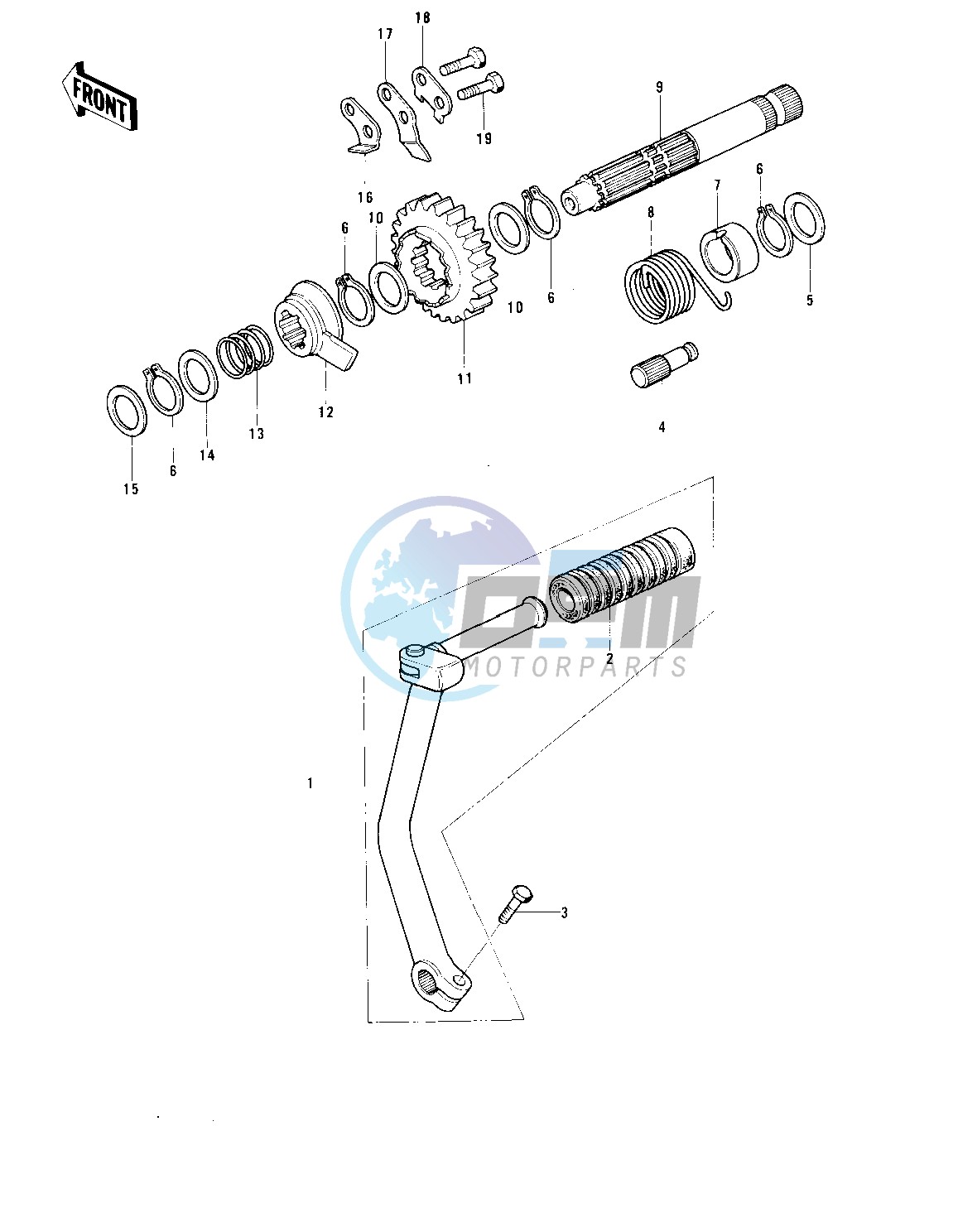 KICKSTARTER MECHANISM -- 74-75- -