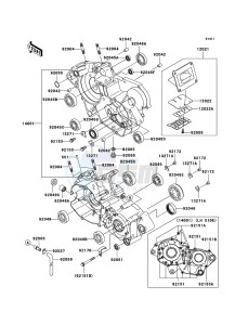 KX125 KX125M7F EU drawing Crankcase