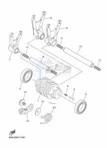 WR250F (BAK9) drawing SHIFT CAM & FORK