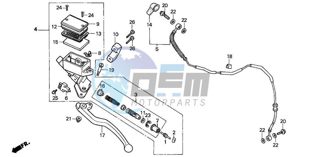 CLUTCH MASTER CYLINDER (VT1100CS/CT)