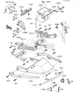 ZX 550 A [GPZ] (A1-A3) [GPZ] drawing BATTERY CASE_ELECTRO BRACKET