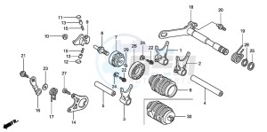 CRF450R drawing GEAR SHIFT DRUM