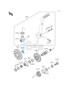 KX 250 L [KX250] (L1) [KX250] drawing KICKSTARTER MECHANISM