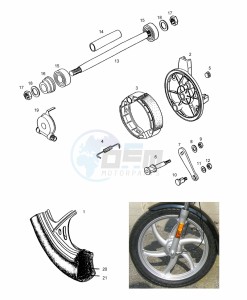 QUADRO_E-START 50 drawing Front wheel