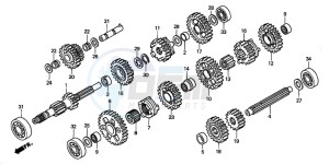 TRX450S drawing TRANSMISSION (S)