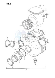 LT250R (E1) drawing AIR CLEANER (MODEL L)