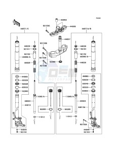 Z750R ZR750NCF UF (UK FA) XX (EU ME A(FRICA) drawing Front Fork