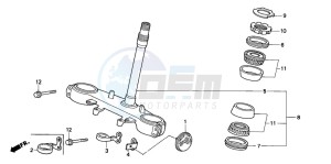 XR200R drawing STEERING STEM