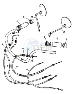 XV VIRAGO 750 drawing STEERING HANDLE -CABLE