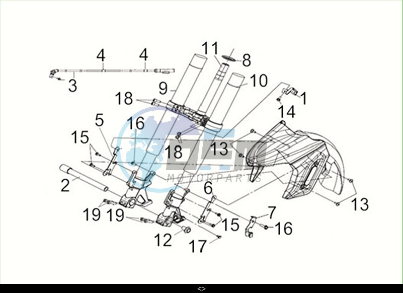 STRG. STEM COMP. - FR. CUSHION / MAXSYM TL 508 (TL50W2-EU) (M2)