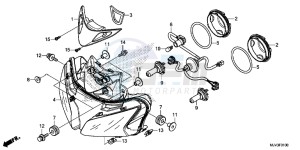 CBR500RF CBR500R UK - (E) drawing HEADLIGHT