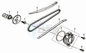 FIDDLE II 50 NEW ENGINE drawing CHAIN / CHAIN TENSIONER / CHAIN GUIDE