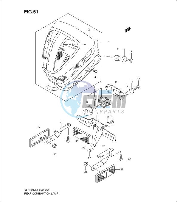 REAR COMBINATION LAMP (VLR1800TL1 E24)